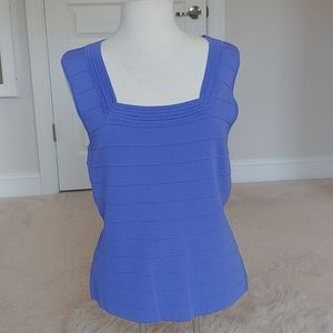 Knit tank...square neck...raised fabric design